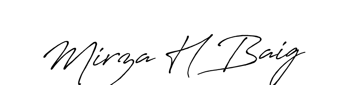 Use a signature maker to create a handwritten signature online. With this signature software, you can design (Antro_Vectra_Bolder) your own signature for name Mirza H Baig. Mirza H Baig signature style 7 images and pictures png