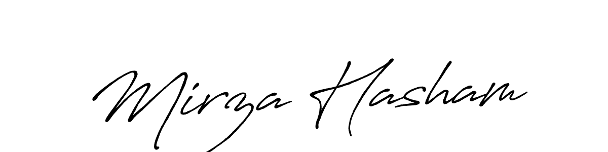 Mirza Hasham stylish signature style. Best Handwritten Sign (Antro_Vectra_Bolder) for my name. Handwritten Signature Collection Ideas for my name Mirza Hasham. Mirza Hasham signature style 7 images and pictures png
