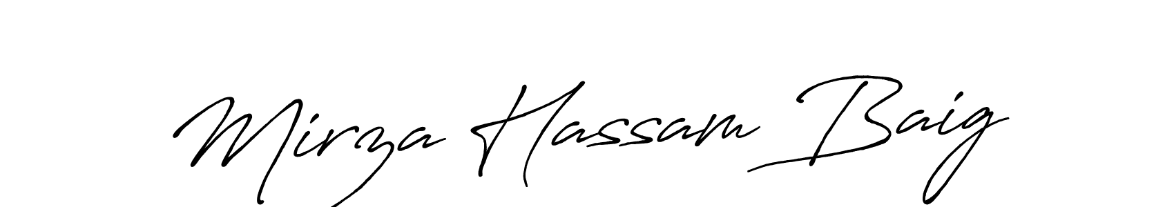 if you are searching for the best signature style for your name Mirza Hassam Baig. so please give up your signature search. here we have designed multiple signature styles  using Antro_Vectra_Bolder. Mirza Hassam Baig signature style 7 images and pictures png