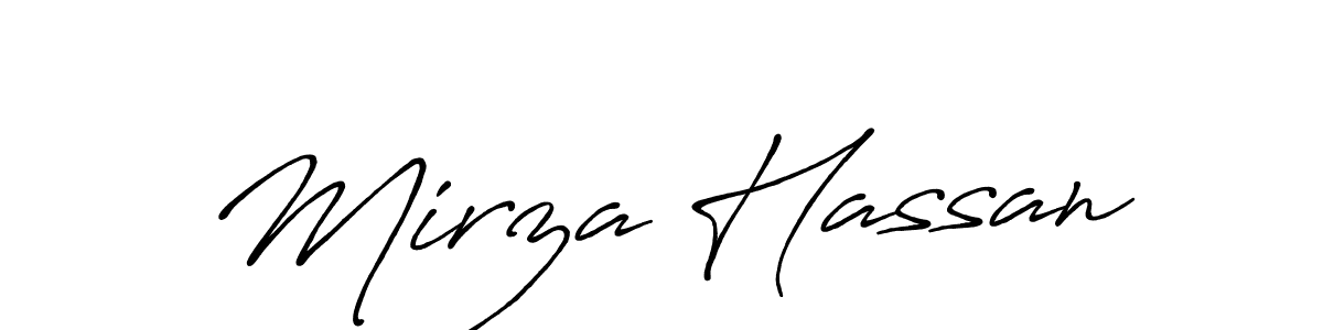 Create a beautiful signature design for name Mirza Hassan. With this signature (Antro_Vectra_Bolder) fonts, you can make a handwritten signature for free. Mirza Hassan signature style 7 images and pictures png