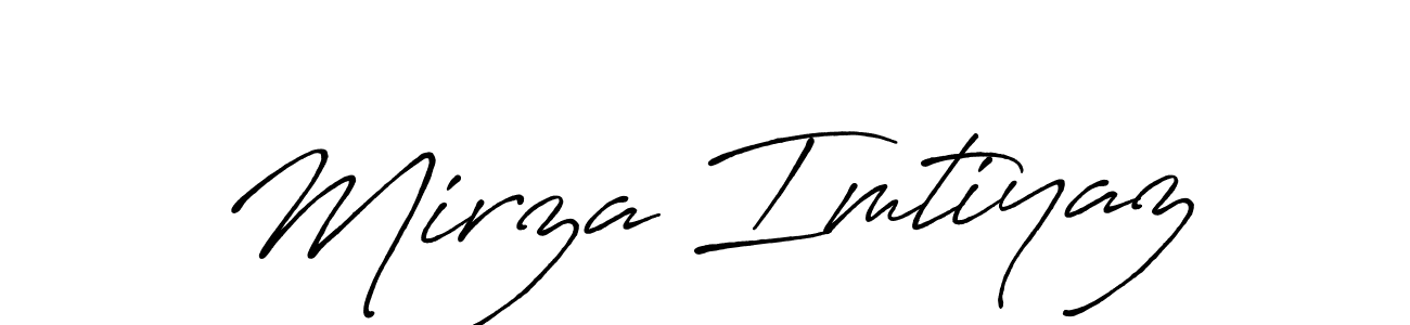 Make a beautiful signature design for name Mirza Imtiyaz. With this signature (Antro_Vectra_Bolder) style, you can create a handwritten signature for free. Mirza Imtiyaz signature style 7 images and pictures png