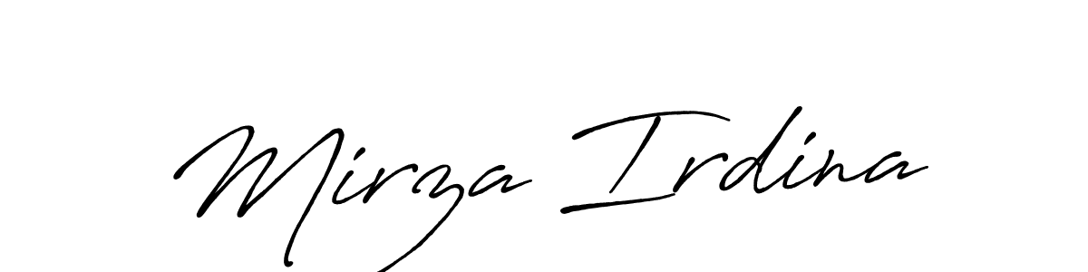 Use a signature maker to create a handwritten signature online. With this signature software, you can design (Antro_Vectra_Bolder) your own signature for name Mirza Irdina. Mirza Irdina signature style 7 images and pictures png