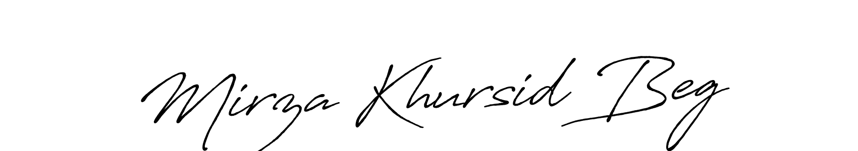 Create a beautiful signature design for name Mirza Khursid Beg. With this signature (Antro_Vectra_Bolder) fonts, you can make a handwritten signature for free. Mirza Khursid Beg signature style 7 images and pictures png