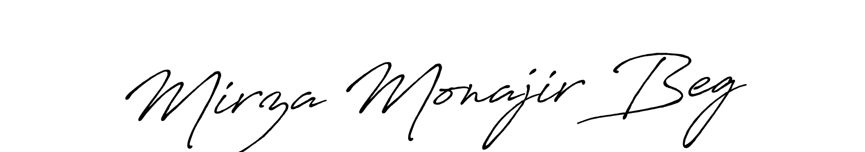 Design your own signature with our free online signature maker. With this signature software, you can create a handwritten (Antro_Vectra_Bolder) signature for name Mirza Monajir Beg. Mirza Monajir Beg signature style 7 images and pictures png