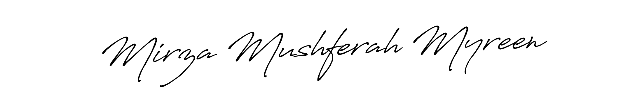 Once you've used our free online signature maker to create your best signature Antro_Vectra_Bolder style, it's time to enjoy all of the benefits that Mirza Mushferah Myreen name signing documents. Mirza Mushferah Myreen signature style 7 images and pictures png