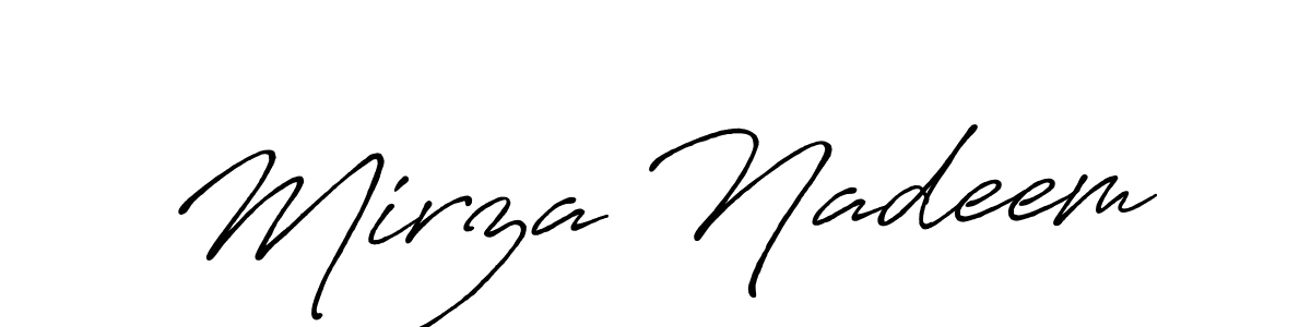 Similarly Antro_Vectra_Bolder is the best handwritten signature design. Signature creator online .You can use it as an online autograph creator for name Mirza Nadeem. Mirza Nadeem signature style 7 images and pictures png