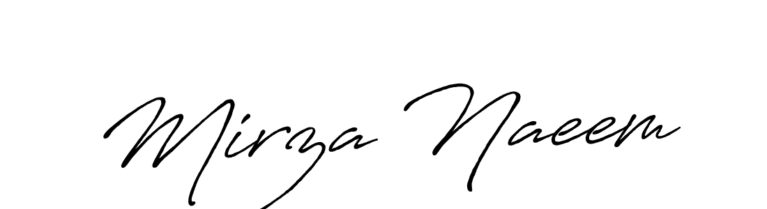 The best way (Antro_Vectra_Bolder) to make a short signature is to pick only two or three words in your name. The name Mirza Naeem include a total of six letters. For converting this name. Mirza Naeem signature style 7 images and pictures png