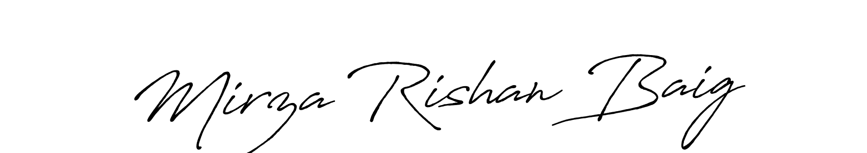 Also we have Mirza Rishan Baig name is the best signature style. Create professional handwritten signature collection using Antro_Vectra_Bolder autograph style. Mirza Rishan Baig signature style 7 images and pictures png