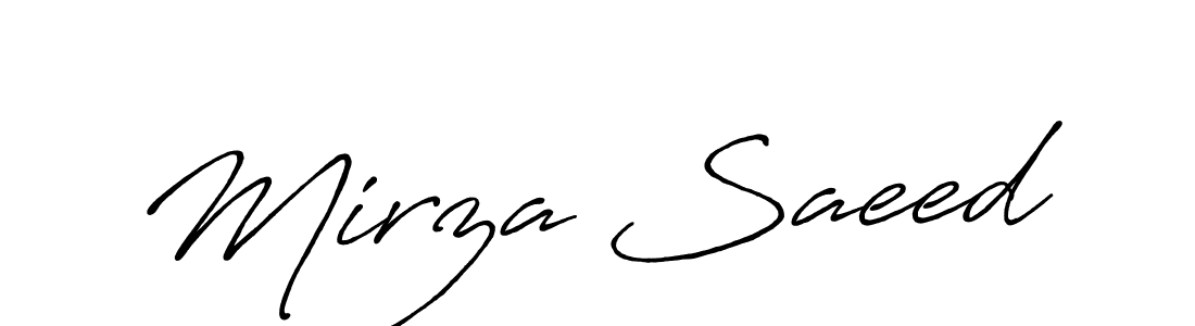 Also we have Mirza Saeed name is the best signature style. Create professional handwritten signature collection using Antro_Vectra_Bolder autograph style. Mirza Saeed signature style 7 images and pictures png