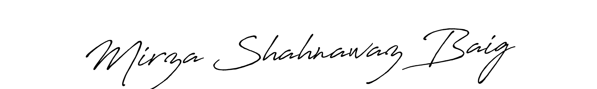 Also we have Mirza Shahnawaz Baig name is the best signature style. Create professional handwritten signature collection using Antro_Vectra_Bolder autograph style. Mirza Shahnawaz Baig signature style 7 images and pictures png