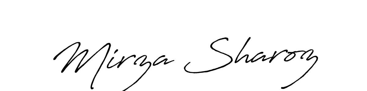 Also You can easily find your signature by using the search form. We will create Mirza Sharoz name handwritten signature images for you free of cost using Antro_Vectra_Bolder sign style. Mirza Sharoz signature style 7 images and pictures png