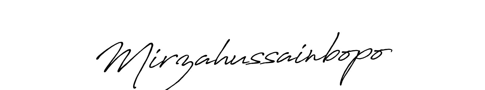 Use a signature maker to create a handwritten signature online. With this signature software, you can design (Antro_Vectra_Bolder) your own signature for name Mirzahussainbopo. Mirzahussainbopo signature style 7 images and pictures png