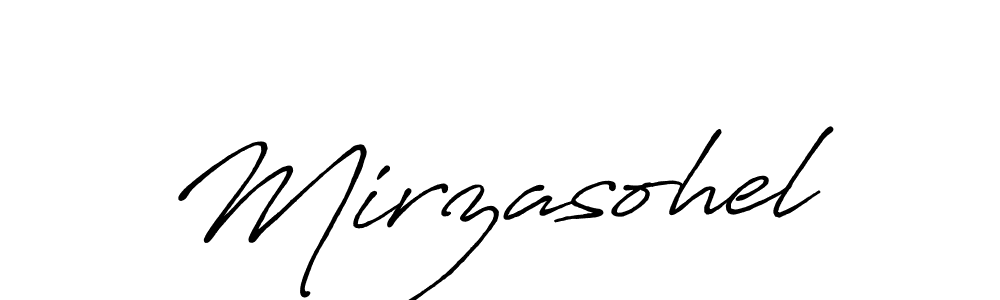 How to make Mirzasohel name signature. Use Antro_Vectra_Bolder style for creating short signs online. This is the latest handwritten sign. Mirzasohel signature style 7 images and pictures png