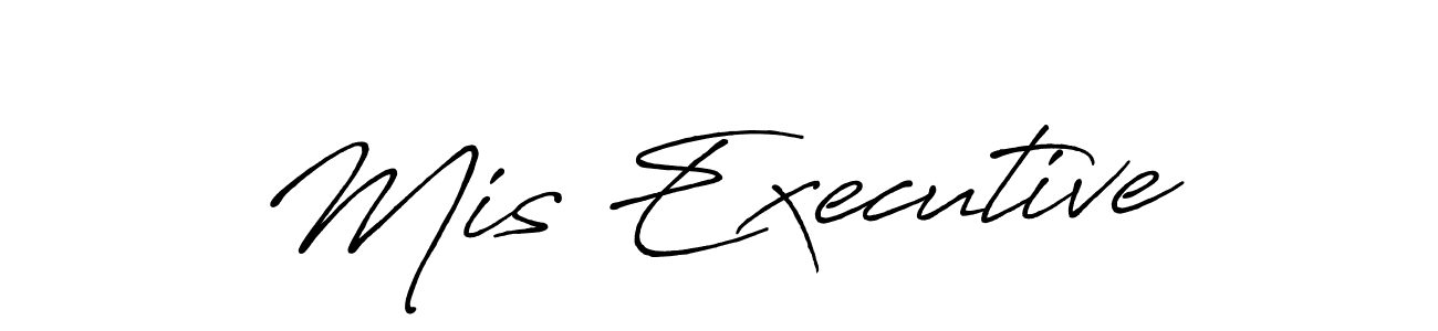 Make a beautiful signature design for name Mis Executive. With this signature (Antro_Vectra_Bolder) style, you can create a handwritten signature for free. Mis Executive signature style 7 images and pictures png