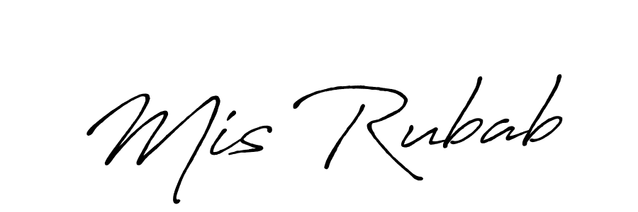 Similarly Antro_Vectra_Bolder is the best handwritten signature design. Signature creator online .You can use it as an online autograph creator for name Mis Rubab. Mis Rubab signature style 7 images and pictures png