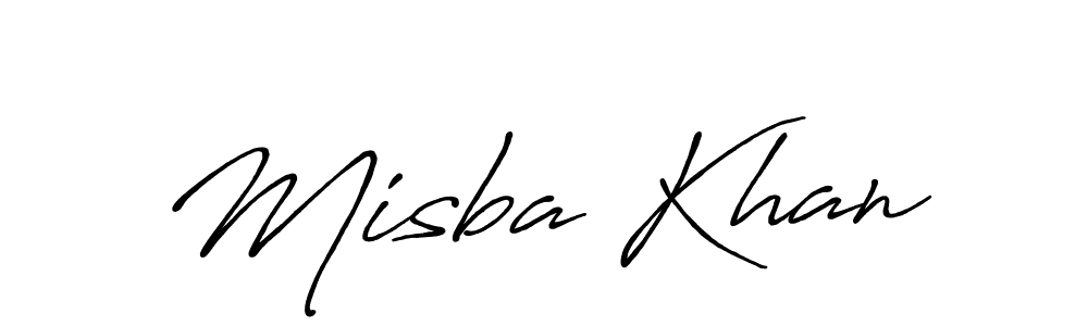 Design your own signature with our free online signature maker. With this signature software, you can create a handwritten (Antro_Vectra_Bolder) signature for name Misba Khan. Misba Khan signature style 7 images and pictures png