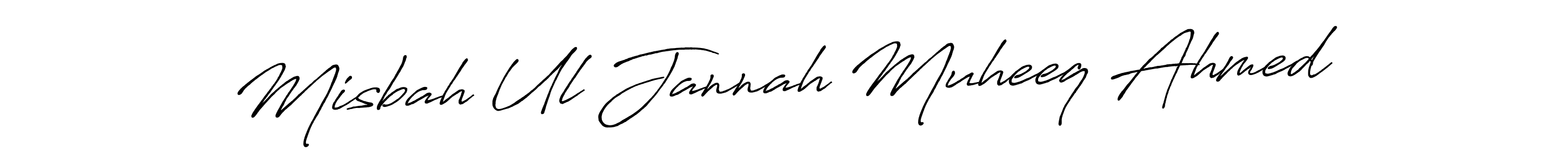 Design your own signature with our free online signature maker. With this signature software, you can create a handwritten (Antro_Vectra_Bolder) signature for name Misbah Ul Jannah Muheeq Ahmed. Misbah Ul Jannah Muheeq Ahmed signature style 7 images and pictures png