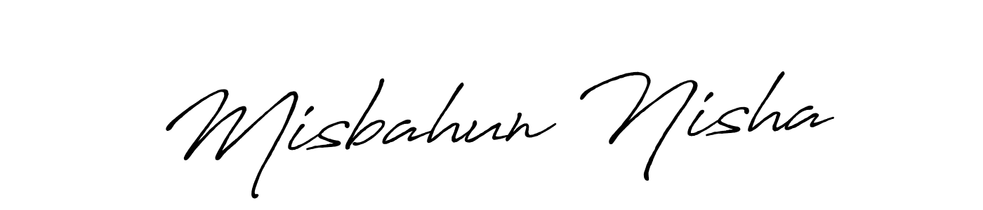 Make a beautiful signature design for name Misbahun Nisha. With this signature (Antro_Vectra_Bolder) style, you can create a handwritten signature for free. Misbahun Nisha signature style 7 images and pictures png