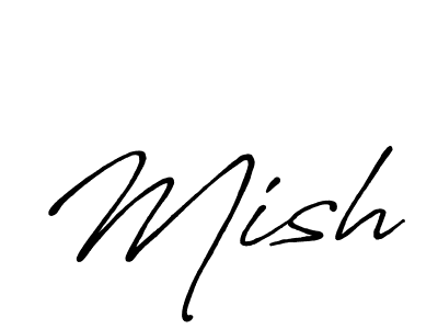 Make a beautiful signature design for name Mish. With this signature (Antro_Vectra_Bolder) style, you can create a handwritten signature for free. Mish signature style 7 images and pictures png