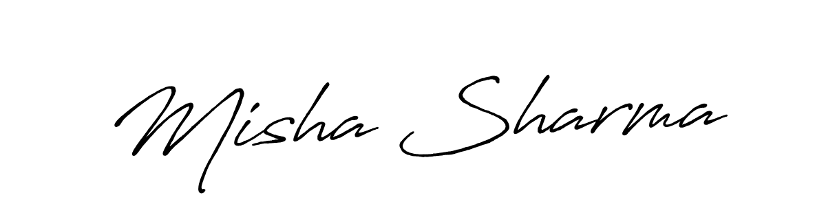 Make a beautiful signature design for name Misha Sharma. With this signature (Antro_Vectra_Bolder) style, you can create a handwritten signature for free. Misha Sharma signature style 7 images and pictures png