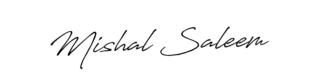 Create a beautiful signature design for name Mishal Saleem. With this signature (Antro_Vectra_Bolder) fonts, you can make a handwritten signature for free. Mishal Saleem signature style 7 images and pictures png