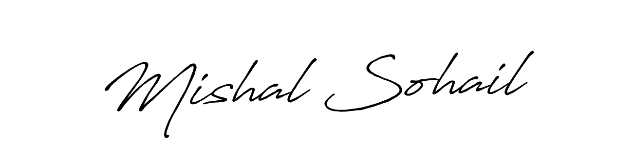 Make a short Mishal Sohail signature style. Manage your documents anywhere anytime using Antro_Vectra_Bolder. Create and add eSignatures, submit forms, share and send files easily. Mishal Sohail signature style 7 images and pictures png