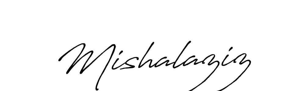 Create a beautiful signature design for name Mishalaziz. With this signature (Antro_Vectra_Bolder) fonts, you can make a handwritten signature for free. Mishalaziz signature style 7 images and pictures png