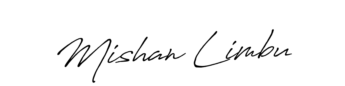 Mishan Limbu stylish signature style. Best Handwritten Sign (Antro_Vectra_Bolder) for my name. Handwritten Signature Collection Ideas for my name Mishan Limbu. Mishan Limbu signature style 7 images and pictures png