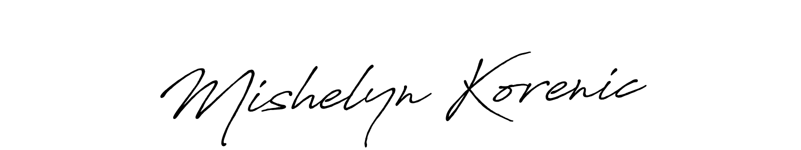 Mishelyn Korenic stylish signature style. Best Handwritten Sign (Antro_Vectra_Bolder) for my name. Handwritten Signature Collection Ideas for my name Mishelyn Korenic. Mishelyn Korenic signature style 7 images and pictures png