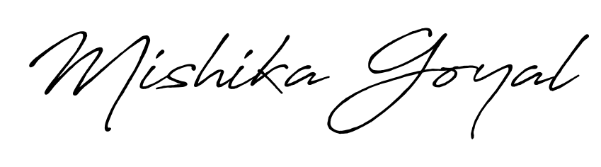 Download transparent PNG signature for name Mishika Goyal styled with Antro_Vectra_Bolder font. Ready to paste directly into PDF and Word agreements. Mishika Goyal signature style 7 images and pictures png
