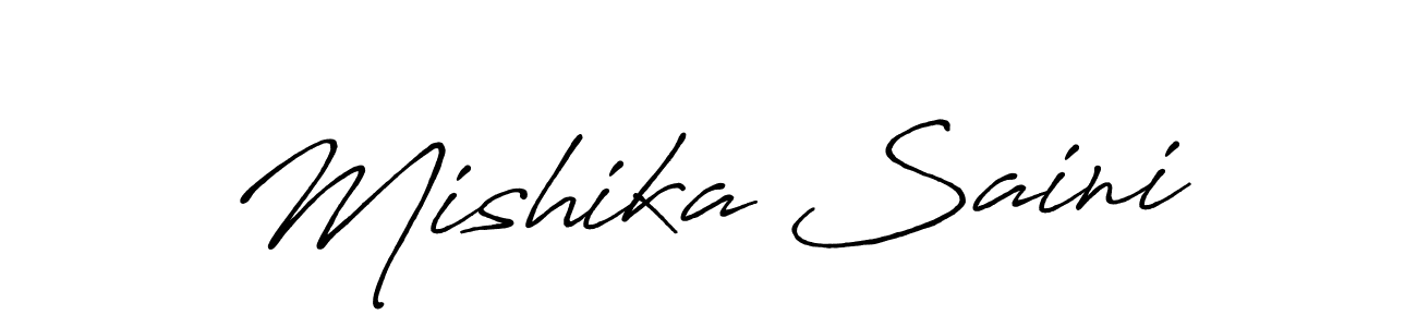 Use a signature maker to create a handwritten signature online. With this signature software, you can design (Antro_Vectra_Bolder) your own signature for name Mishika Saini. Mishika Saini signature style 7 images and pictures png