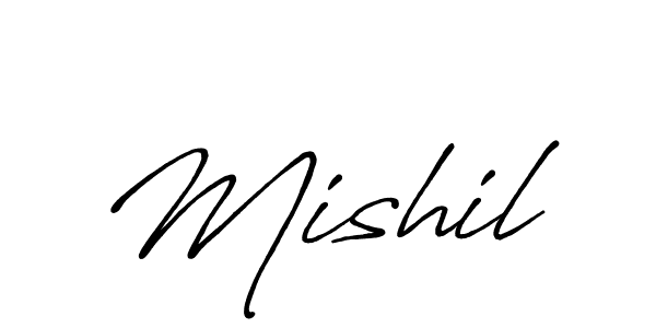 Similarly Antro_Vectra_Bolder is the best handwritten signature design. Signature creator online .You can use it as an online autograph creator for name Mishil. Mishil signature style 7 images and pictures png