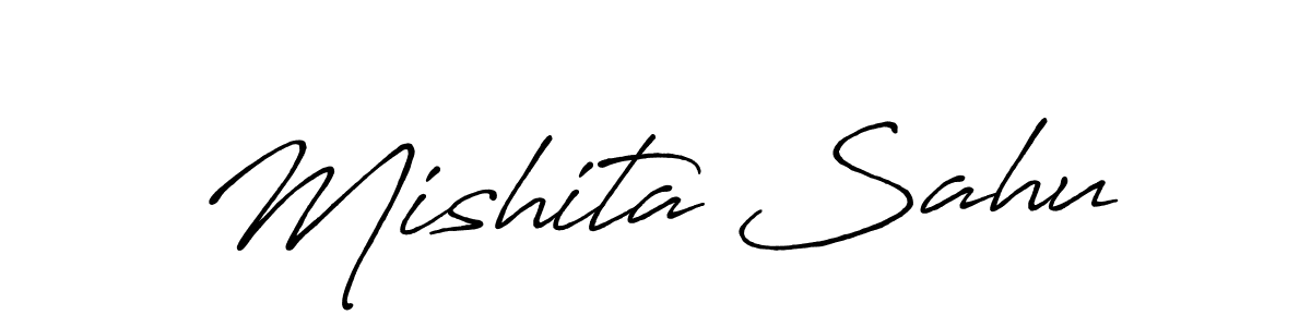 Make a beautiful signature design for name Mishita Sahu. With this signature (Antro_Vectra_Bolder) style, you can create a handwritten signature for free. Mishita Sahu signature style 7 images and pictures png