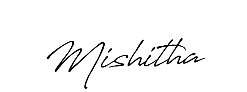 How to make Mishitha name signature. Use Antro_Vectra_Bolder style for creating short signs online. This is the latest handwritten sign. Mishitha signature style 7 images and pictures png