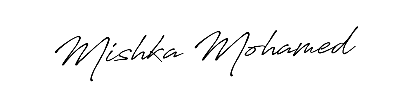 The best way (Antro_Vectra_Bolder) to make a short signature is to pick only two or three words in your name. The name Mishka Mohamed include a total of six letters. For converting this name. Mishka Mohamed signature style 7 images and pictures png
