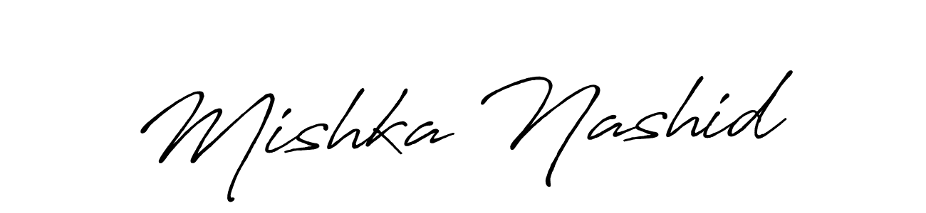 if you are searching for the best signature style for your name Mishka Nashid. so please give up your signature search. here we have designed multiple signature styles  using Antro_Vectra_Bolder. Mishka Nashid signature style 7 images and pictures png