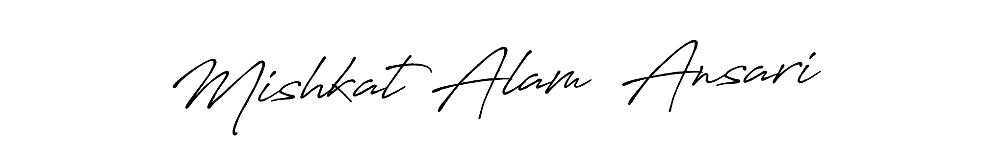 The best way (Antro_Vectra_Bolder) to make a short signature is to pick only two or three words in your name. The name Mishkat Alam  Ansari include a total of six letters. For converting this name. Mishkat Alam  Ansari signature style 7 images and pictures png