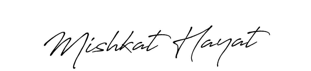 Make a beautiful signature design for name Mishkat Hayat. With this signature (Antro_Vectra_Bolder) style, you can create a handwritten signature for free. Mishkat Hayat signature style 7 images and pictures png