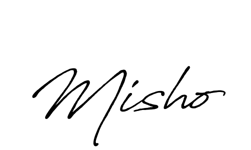 Make a beautiful signature design for name Misho. With this signature (Antro_Vectra_Bolder) style, you can create a handwritten signature for free. Misho signature style 7 images and pictures png