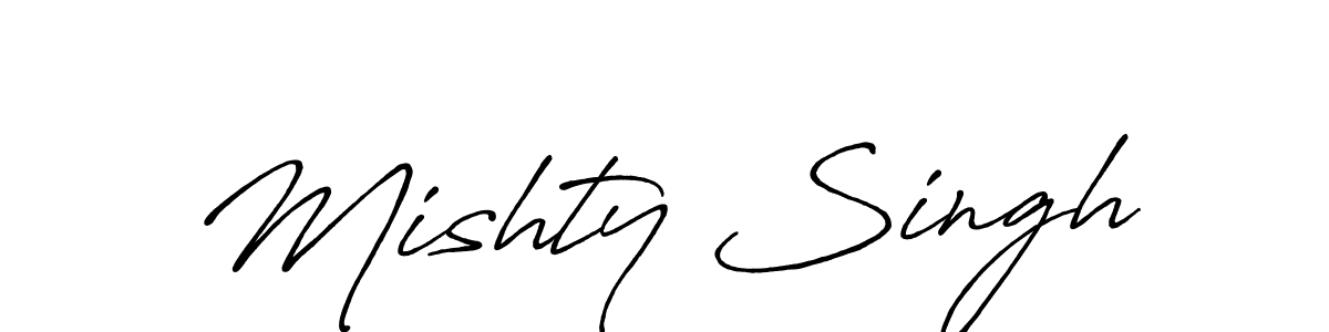The best way (Antro_Vectra_Bolder) to make a short signature is to pick only two or three words in your name. The name Mishty Singh include a total of six letters. For converting this name. Mishty Singh signature style 7 images and pictures png