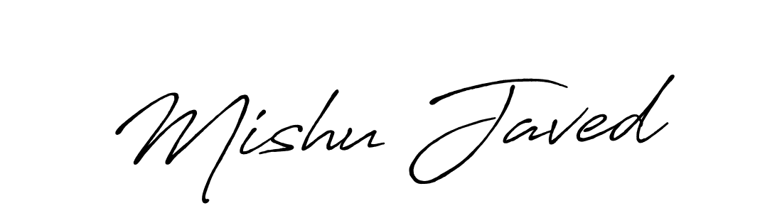 Use a signature maker to create a handwritten signature online. With this signature software, you can design (Antro_Vectra_Bolder) your own signature for name Mishu Javed. Mishu Javed signature style 7 images and pictures png