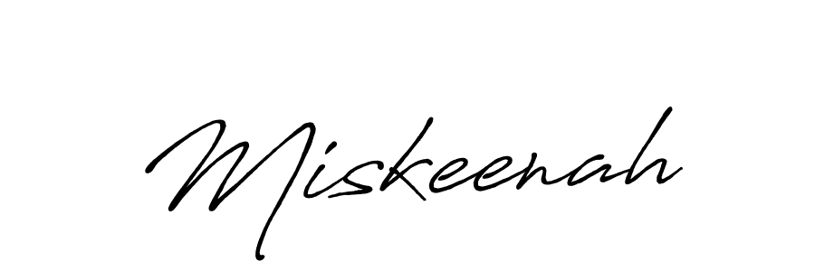 Create a beautiful signature design for name Miskeenah. With this signature (Antro_Vectra_Bolder) fonts, you can make a handwritten signature for free. Miskeenah signature style 7 images and pictures png