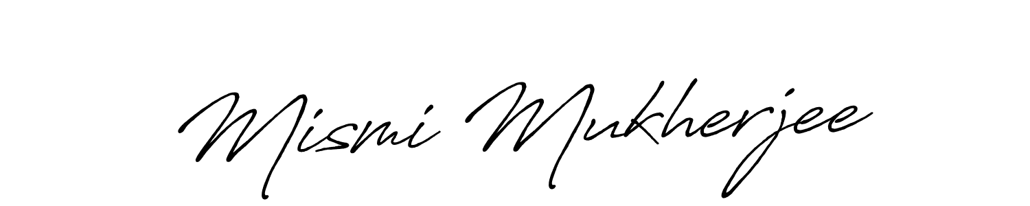 Make a beautiful signature design for name Mismi Mukherjee. With this signature (Antro_Vectra_Bolder) style, you can create a handwritten signature for free. Mismi Mukherjee signature style 7 images and pictures png