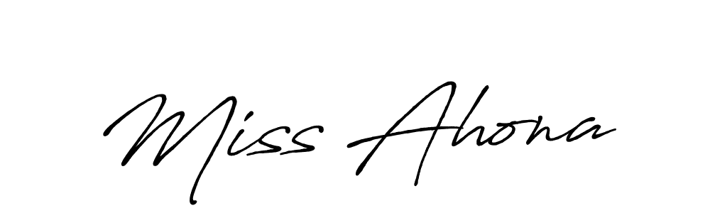 if you are searching for the best signature style for your name Miss Ahona. so please give up your signature search. here we have designed multiple signature styles  using Antro_Vectra_Bolder. Miss Ahona signature style 7 images and pictures png