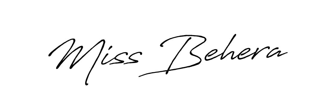 Also You can easily find your signature by using the search form. We will create Miss Behera name handwritten signature images for you free of cost using Antro_Vectra_Bolder sign style. Miss Behera signature style 7 images and pictures png