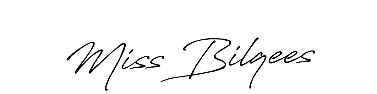 You should practise on your own different ways (Antro_Vectra_Bolder) to write your name (Miss Bilqees) in signature. don't let someone else do it for you. Miss Bilqees signature style 7 images and pictures png