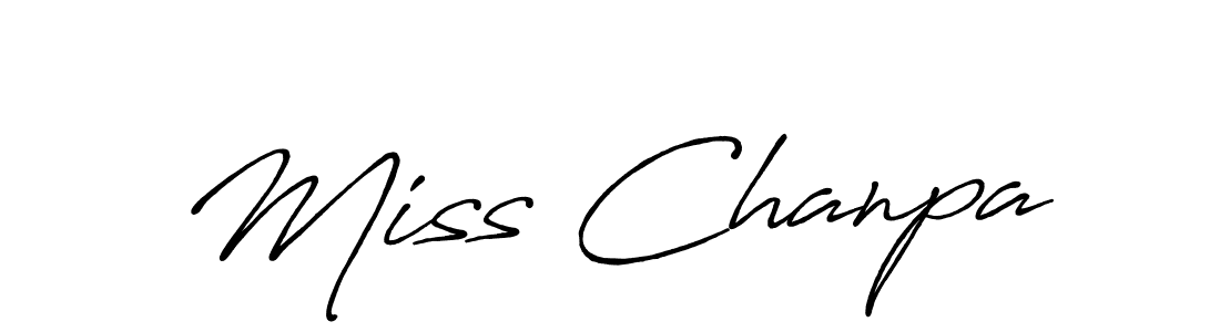 Antro_Vectra_Bolder is a professional signature style that is perfect for those who want to add a touch of class to their signature. It is also a great choice for those who want to make their signature more unique. Get Miss Chanpa name to fancy signature for free. Miss Chanpa signature style 7 images and pictures png