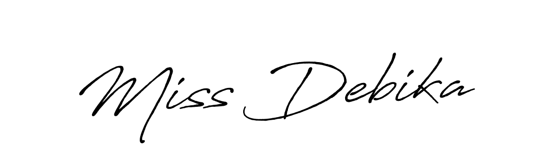 Make a beautiful signature design for name Miss Debika. With this signature (Antro_Vectra_Bolder) style, you can create a handwritten signature for free. Miss Debika signature style 7 images and pictures png