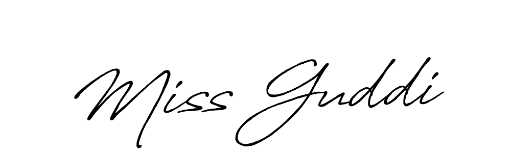 How to make Miss Guddi name signature. Use Antro_Vectra_Bolder style for creating short signs online. This is the latest handwritten sign. Miss Guddi signature style 7 images and pictures png