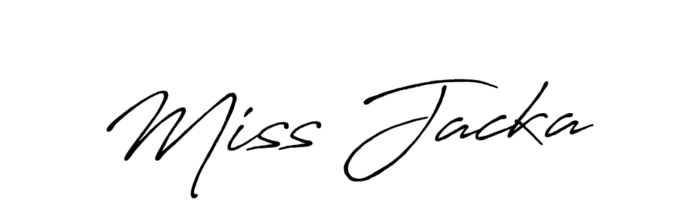 Make a beautiful signature design for name Miss Jacka. With this signature (Antro_Vectra_Bolder) style, you can create a handwritten signature for free. Miss Jacka signature style 7 images and pictures png